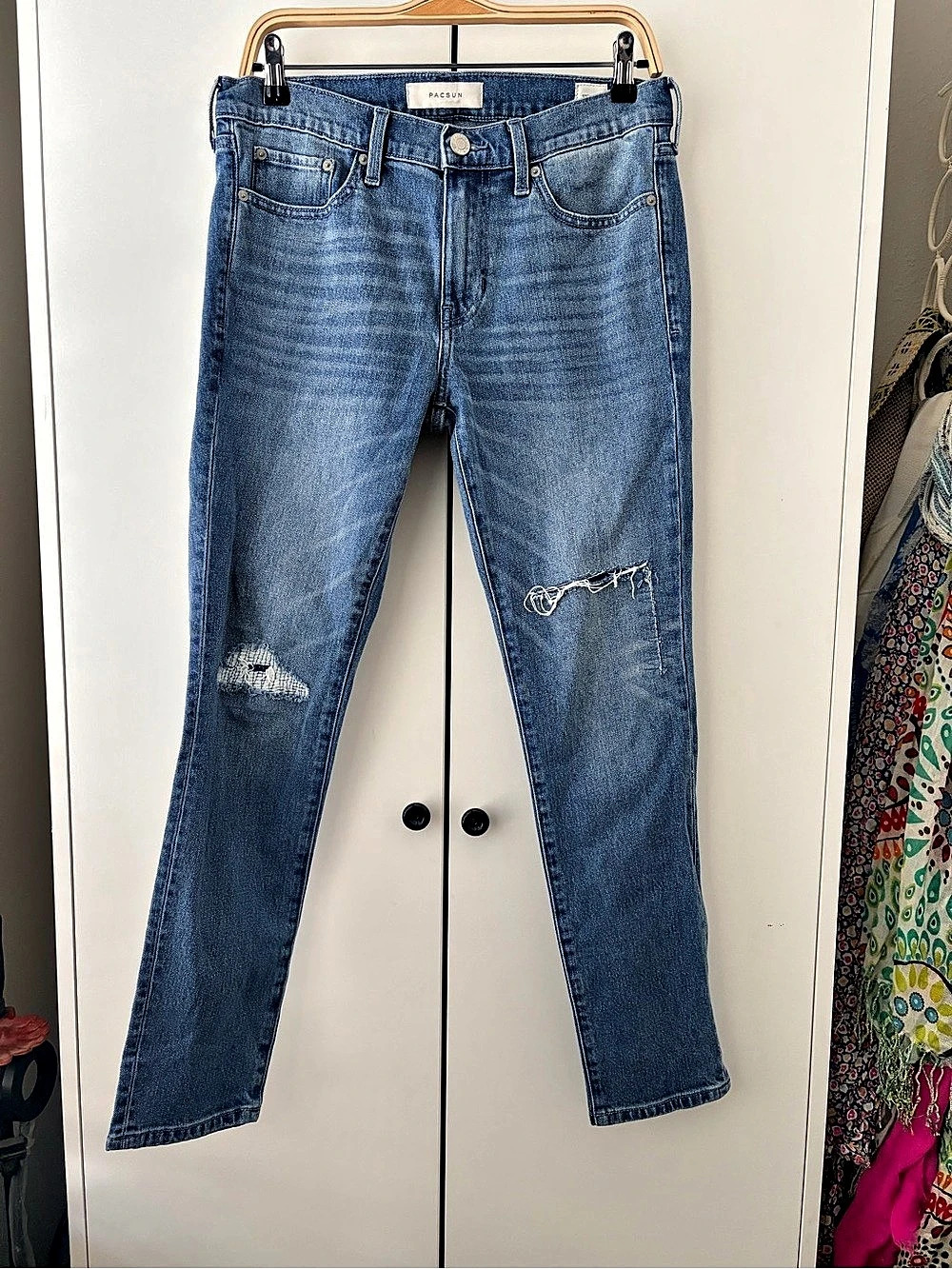 PacSun Skinny Distressed Blue Waist 30x30 Jeans